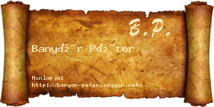 Banyár Péter névjegykártya