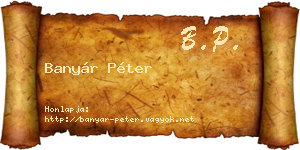 Banyár Péter névjegykártya