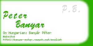 peter banyar business card